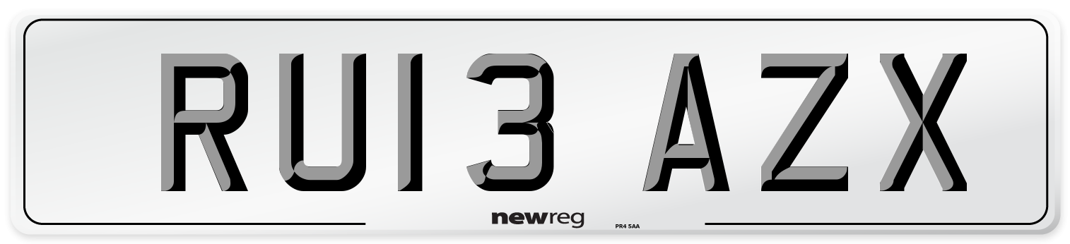RU13 AZX Number Plate from New Reg